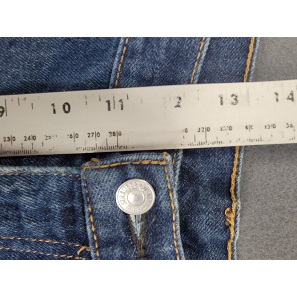 Levis 517 Jeans Mens 36x30 Blue Denim Bootcut Straight Leg Distressed Raw Hem - Picture 10 of 15